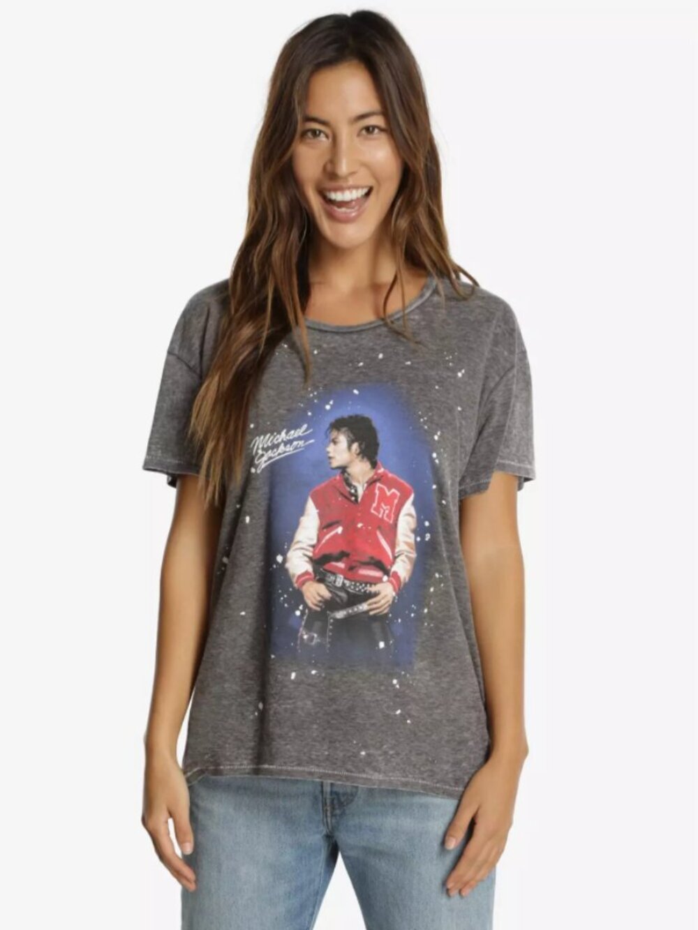 Junk Food Michael Jackson Thriller Graphic Tee Gray Women's Size XS Short Sleeve